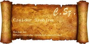 Czeider Szabina névjegykártya